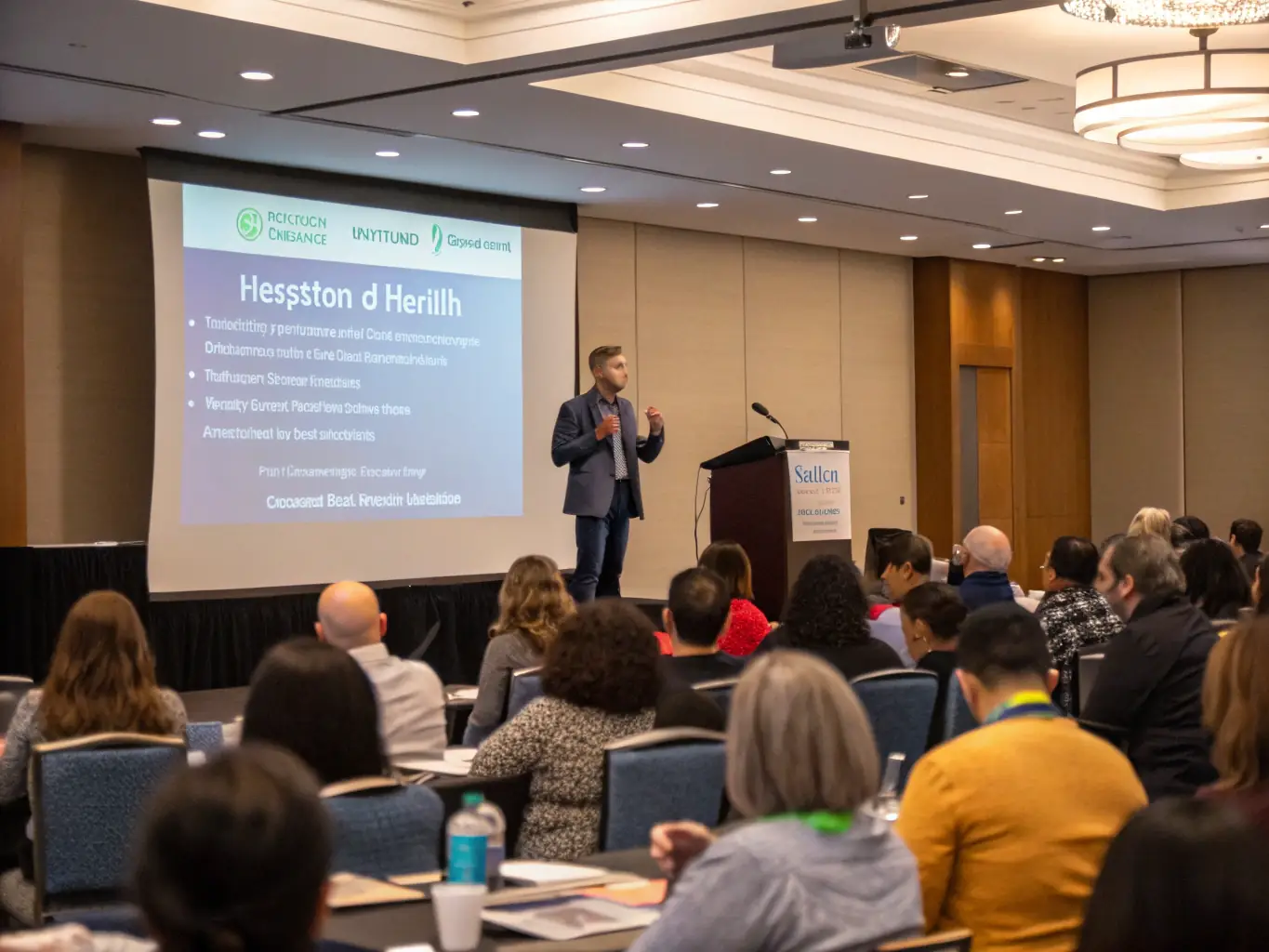 An image of a person attending a heart health education workshop, with a health professional explaining key concepts on a whiteboard, and participants actively engaged in the discussion.